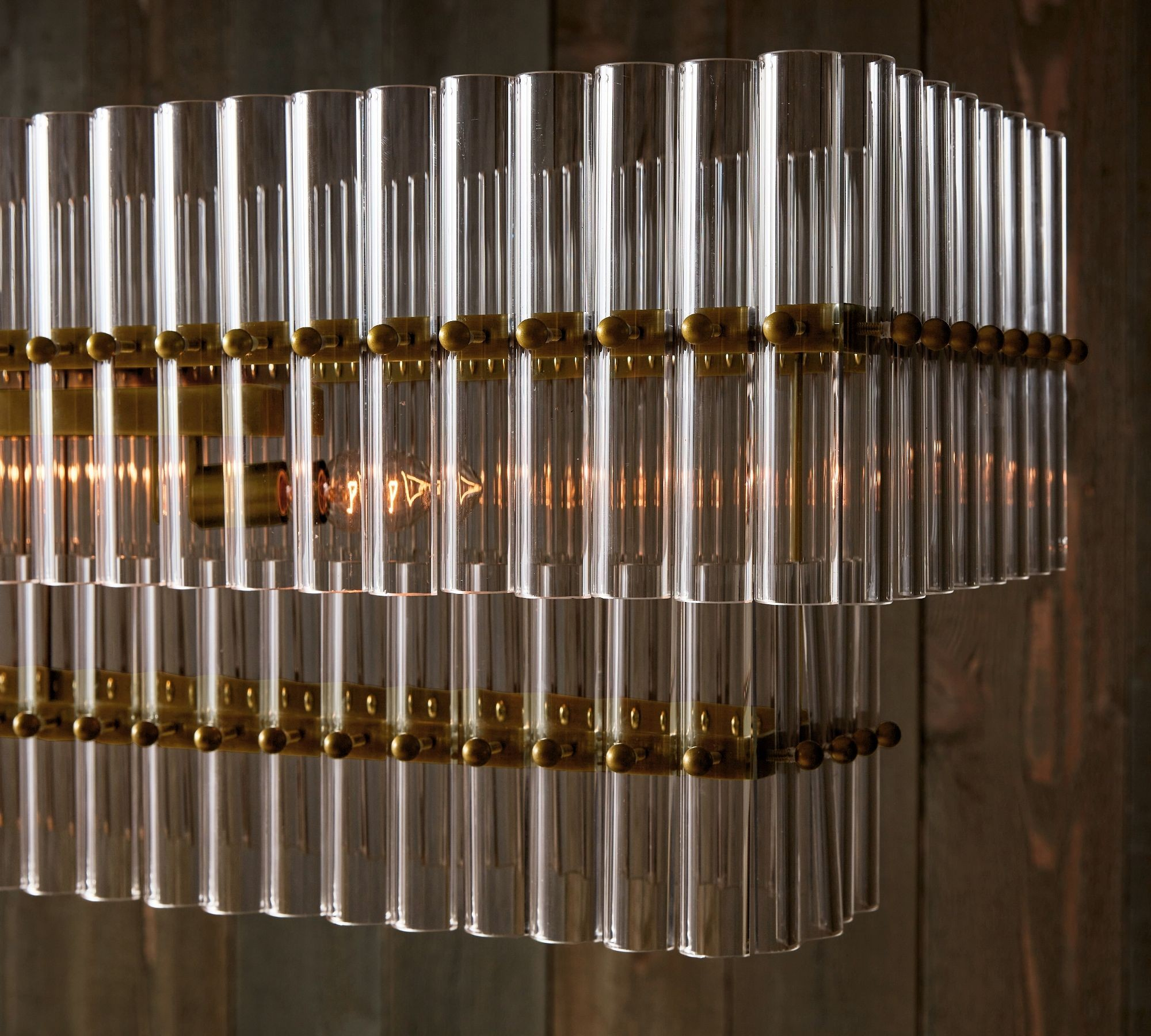 Malloré Crystal Glass Linear Chandelier