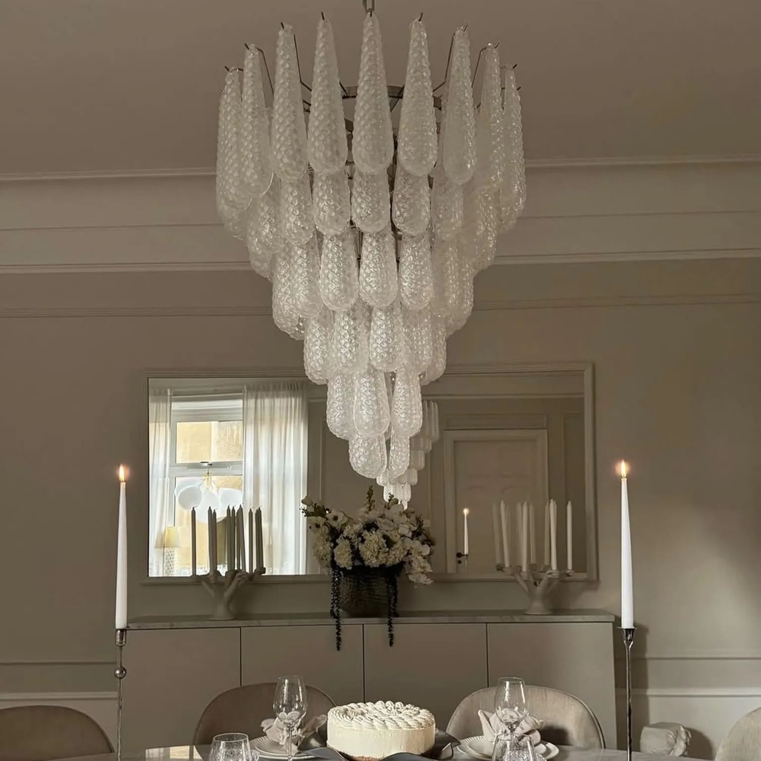 Murenza Chandelier 75 Drops Transparent