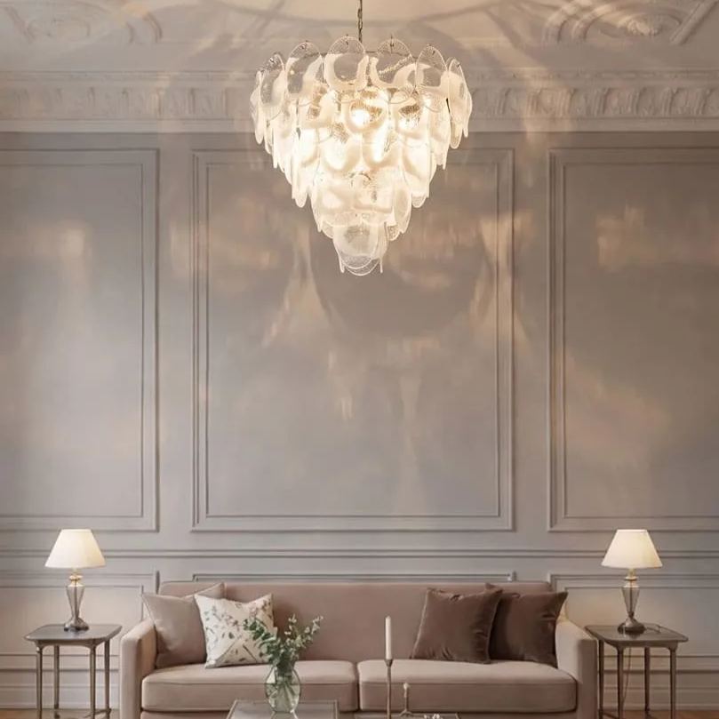 Murenza Chandelier – 50 Lattimo glass – Transparent