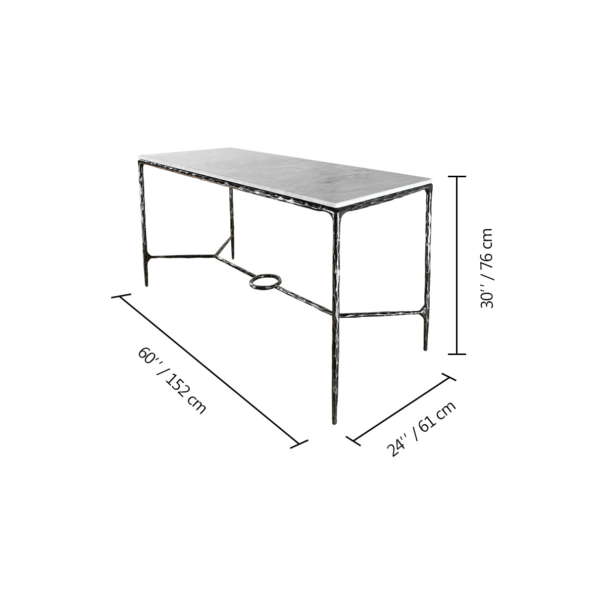 Thalderus Rectangle Marble Desk