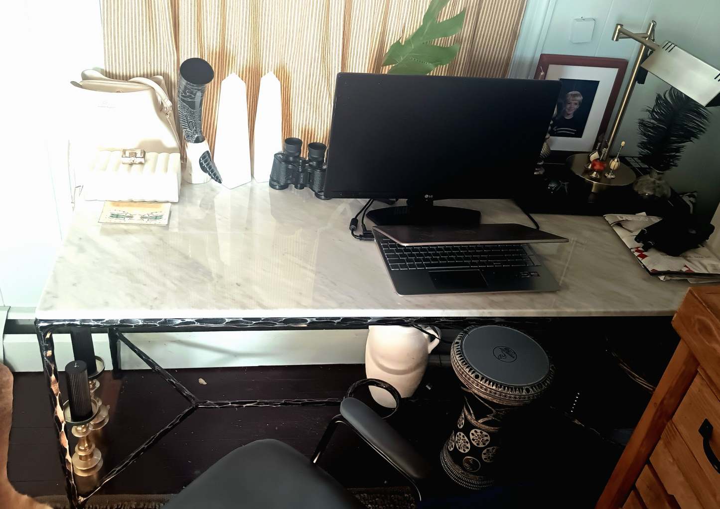 Thalderus Rectangle Marble Desk