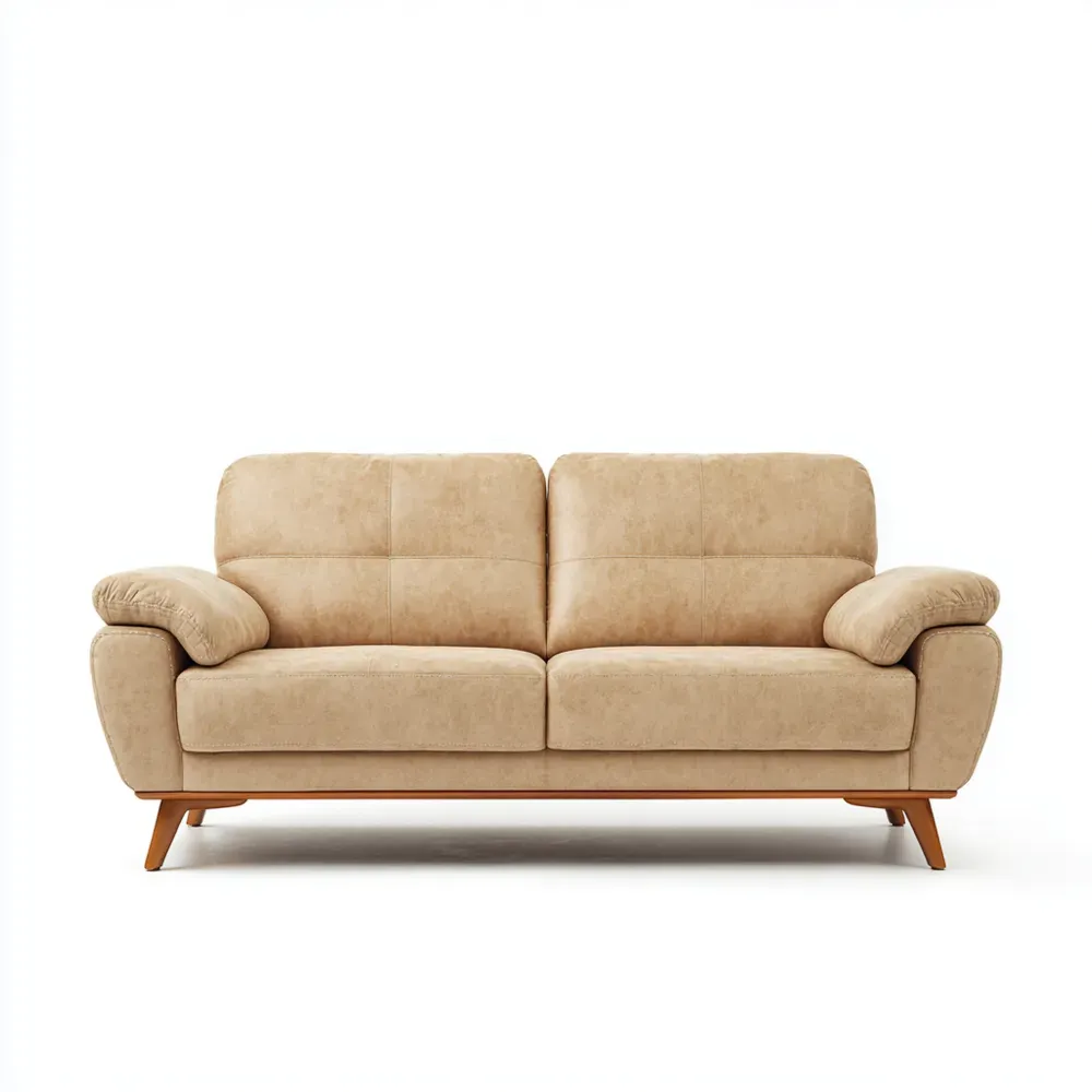 Canapé 2 places Tissu 150x85x90 cm – Beige – Design Contemporain