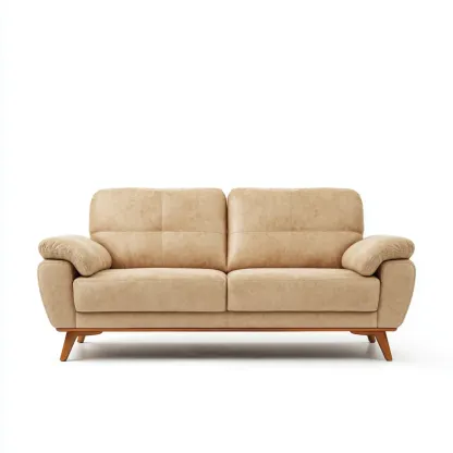 Canapé 2 places Tissu 150x85x90 cm – Beige – Design Contemporain