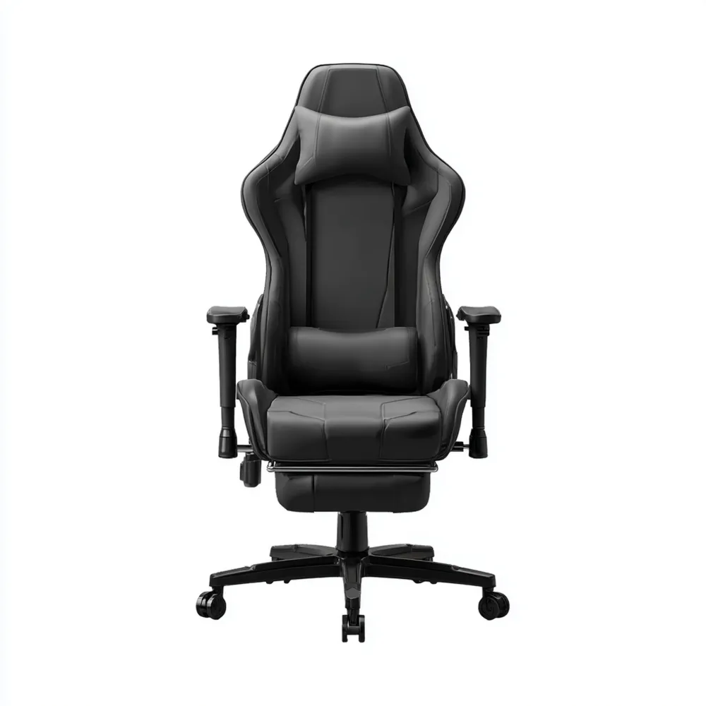 Chaise de bureau ergonomique 120x50x50 cm - cuir synthétique - Noir - design moderne