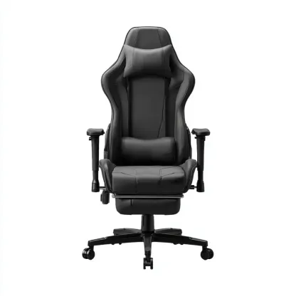 Chaise de bureau ergonomique 120x50x50 cm - cuir synthétique - Noir - design moderne