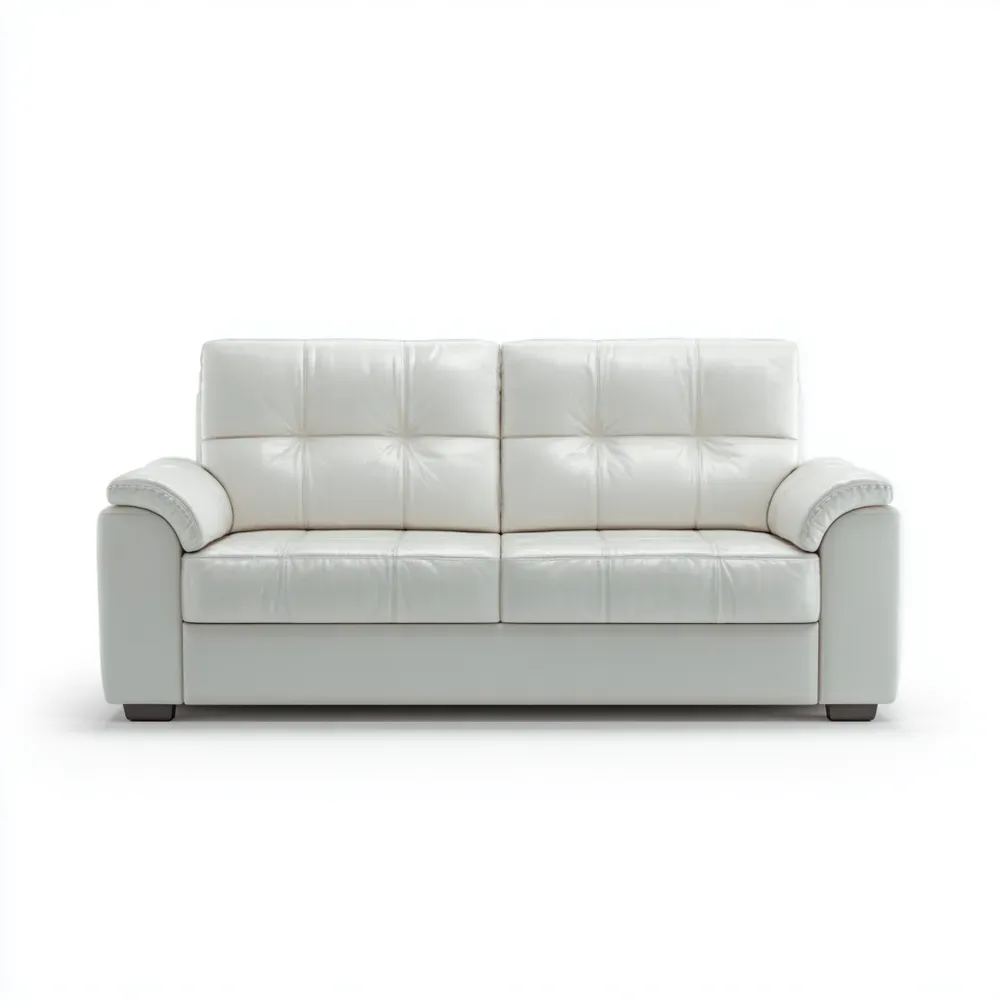 Canapé 2 places Cuir 150x85x90 cm – Blanc – Design Classique