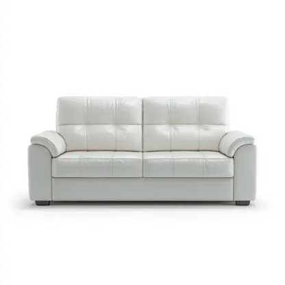 Canapé 2 places Cuir 150x85x90 cm – Blanc – Design Classique