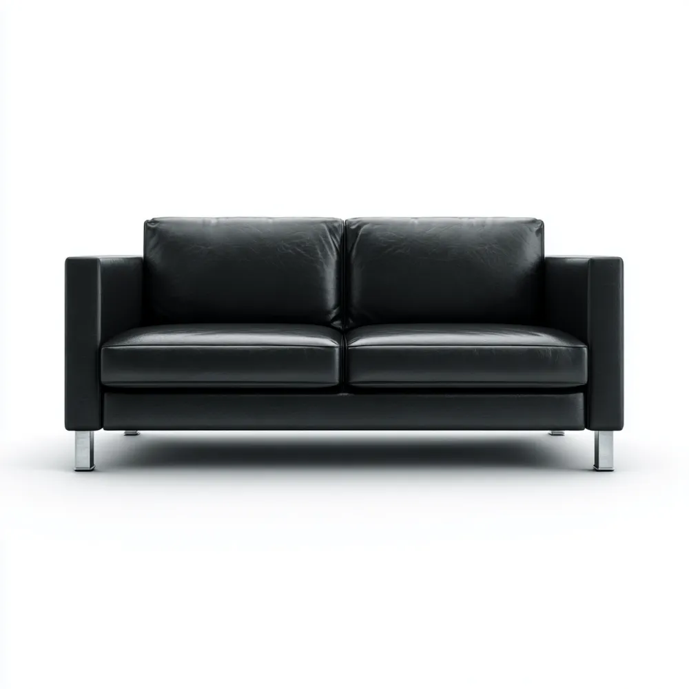 Canapé 2 places Cuir 145x85x75 cm - Noir - Moderne