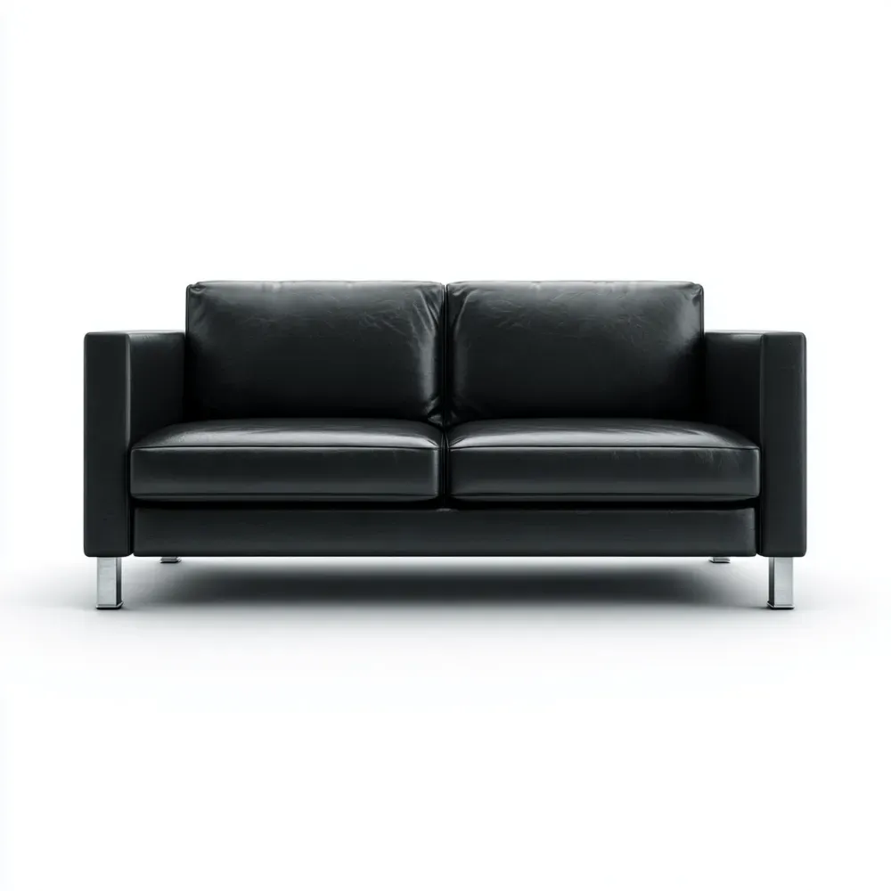 Canapé 2 places Cuir 145x85x75 cm - Noir - Moderne