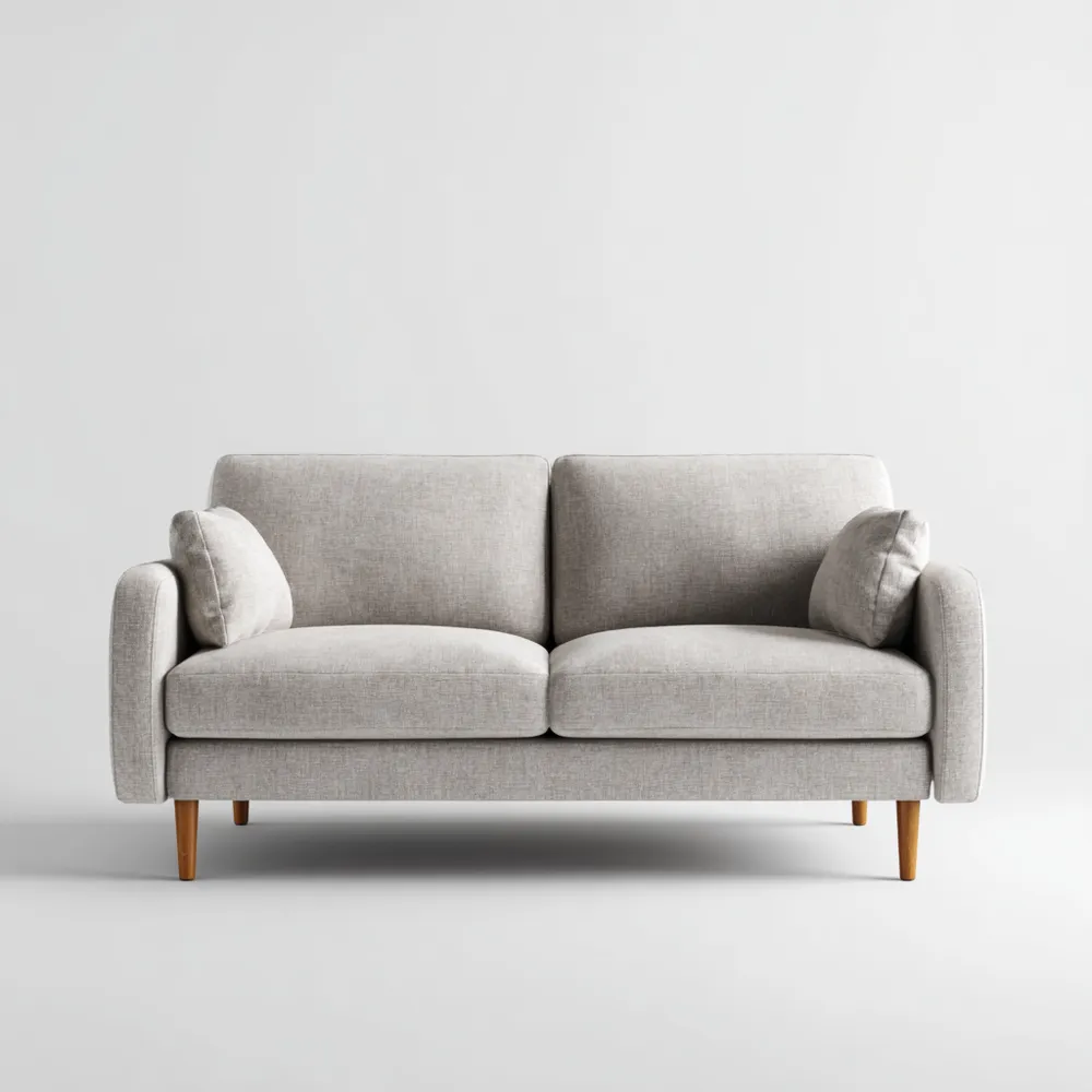 Canapé 2 places en tissu 140x85x75 cm – Gris Clair – Design Moderne