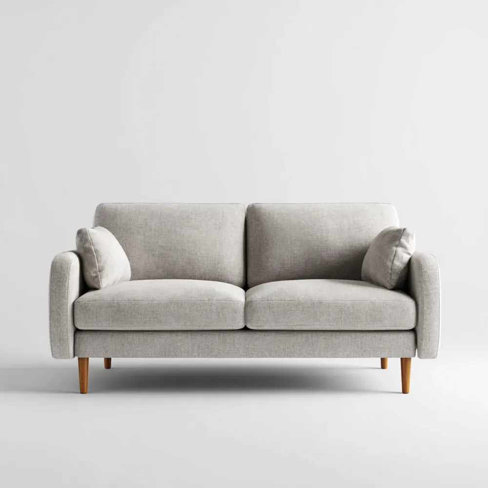 Canapé 2 places en tissu 140x85x75 cm – Gris Clair – Design Moderne