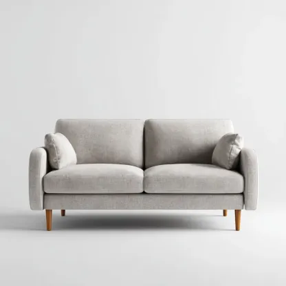 Canapé 2 places en tissu 140x85x75 cm – Gris Clair – Design Moderne