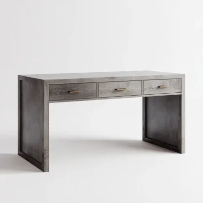Bureau en bois 140x60x75 cm - Gris Sombre - Design Moderne