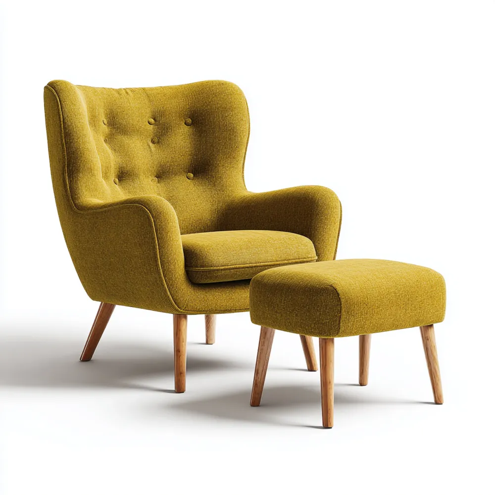 Fauteuil de Détente avec Repose-Pieds 85x75x80 cm Tissu Moutarde Moderne