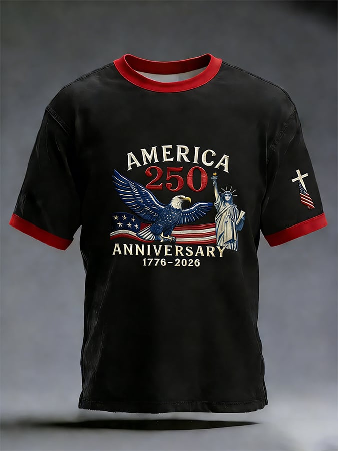 Men's 250th Anniversary of the United States Faith Print Short Sleeve T-shirt