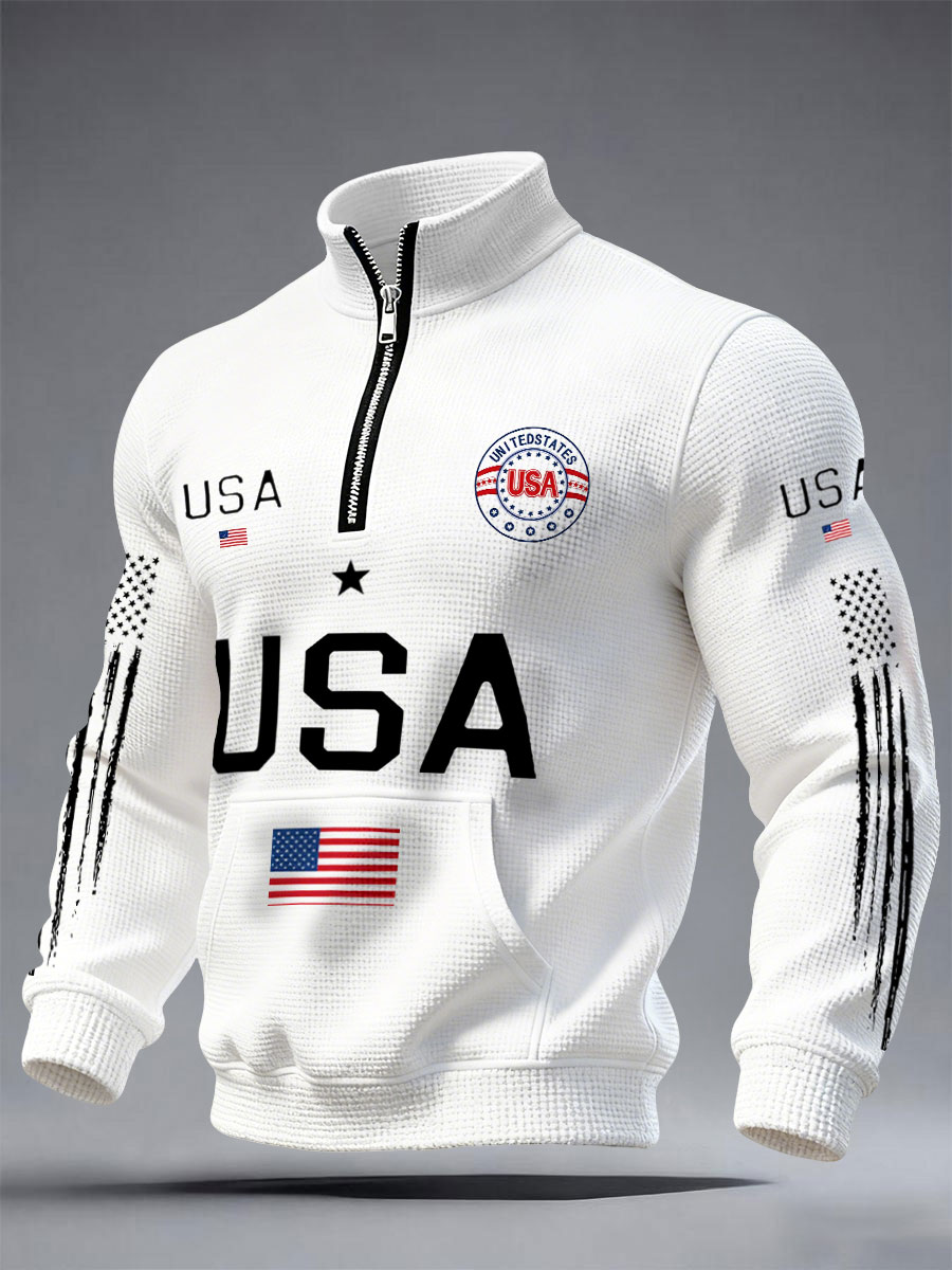 Men's USA Flag Waffle Sweatshirts