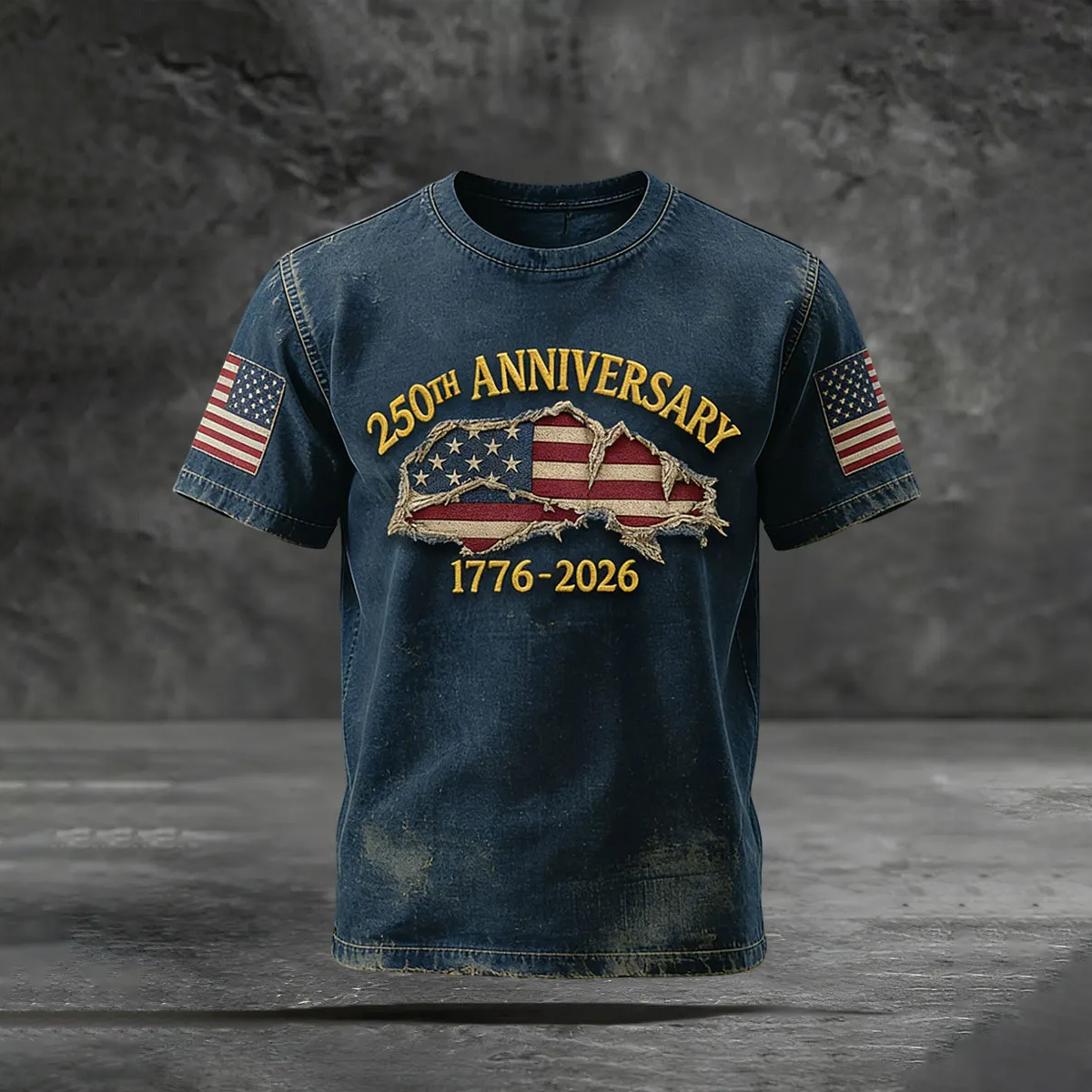 Men's USA 1776-2026 Printed Casual T-Shirt