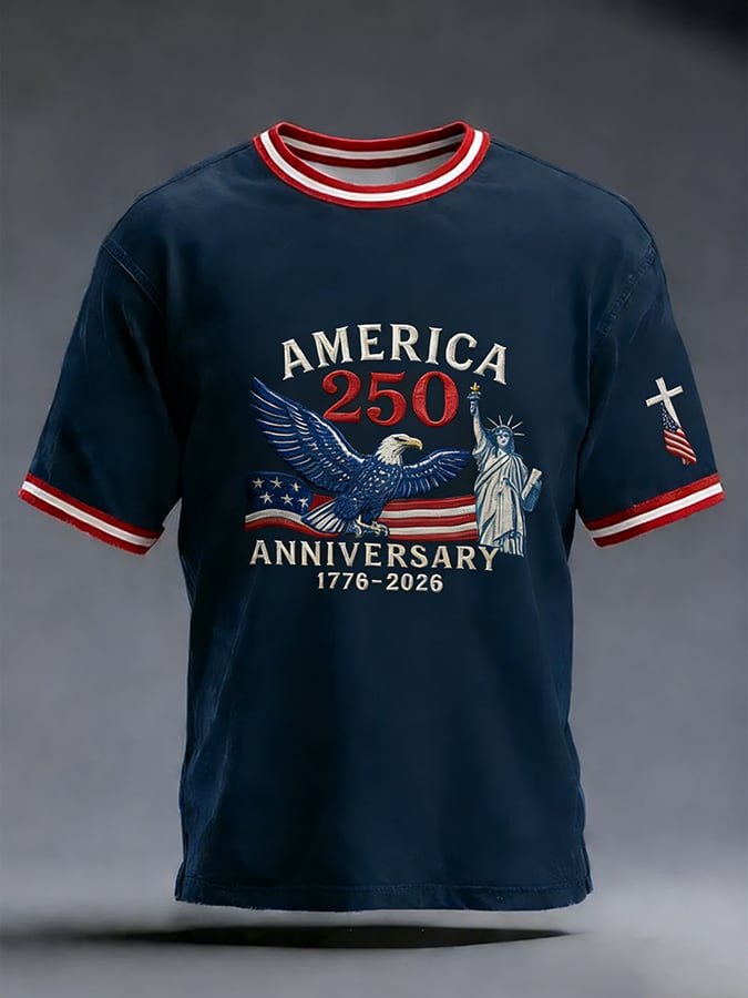 Men's 250th Anniversary of the United States Faith Print Short Sleeve T-shirt