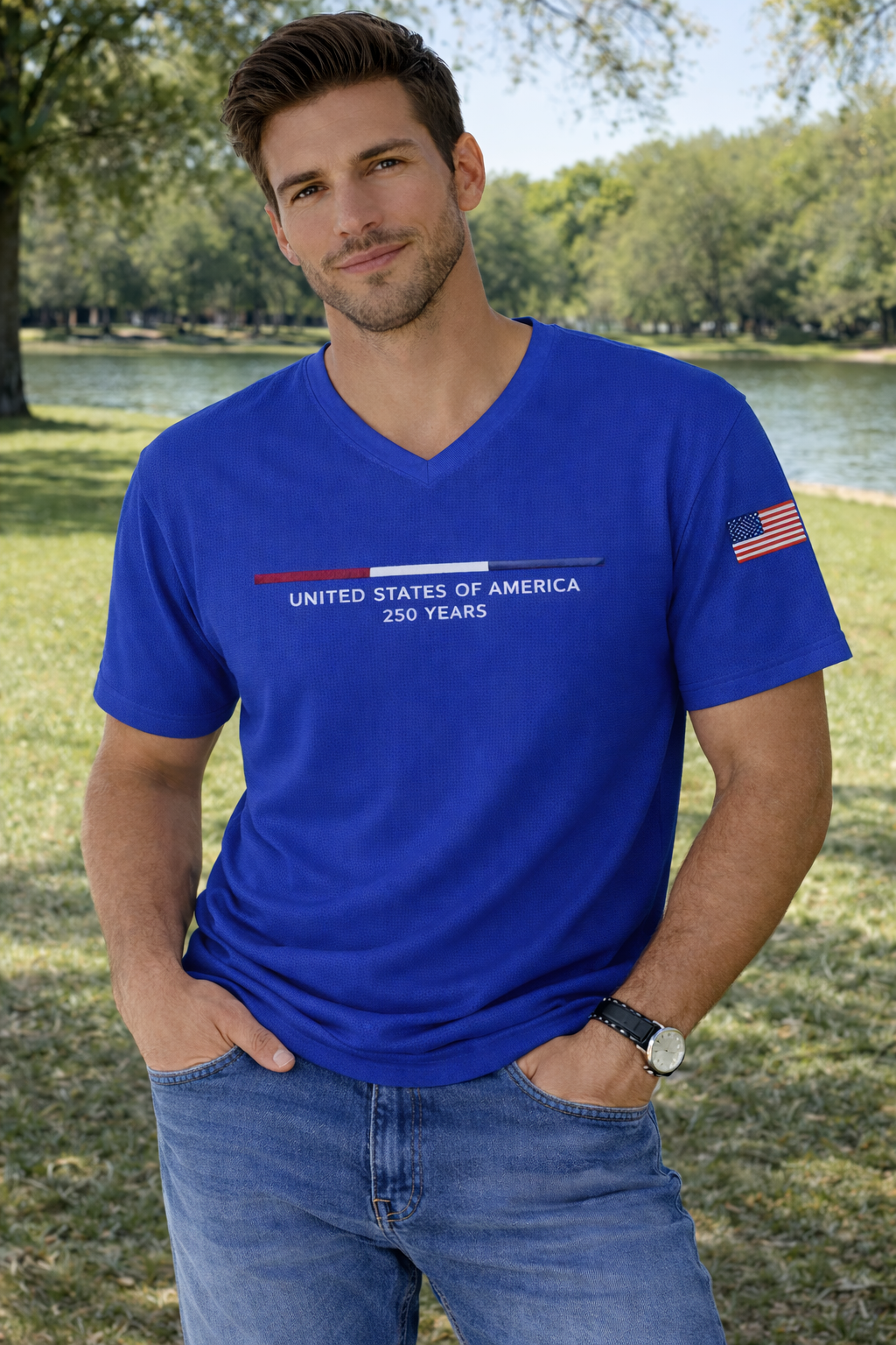 Men's USA 250th Anniversary Waffle Knit Tee – Limited Edition