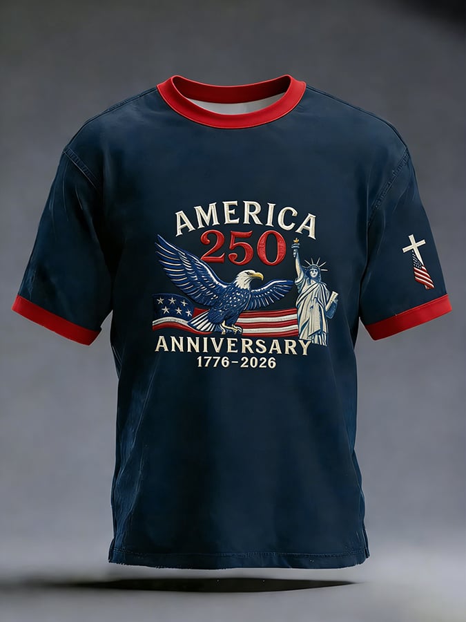 Men's 250th Anniversary of the United States Faith Print Short Sleeve T-shirt