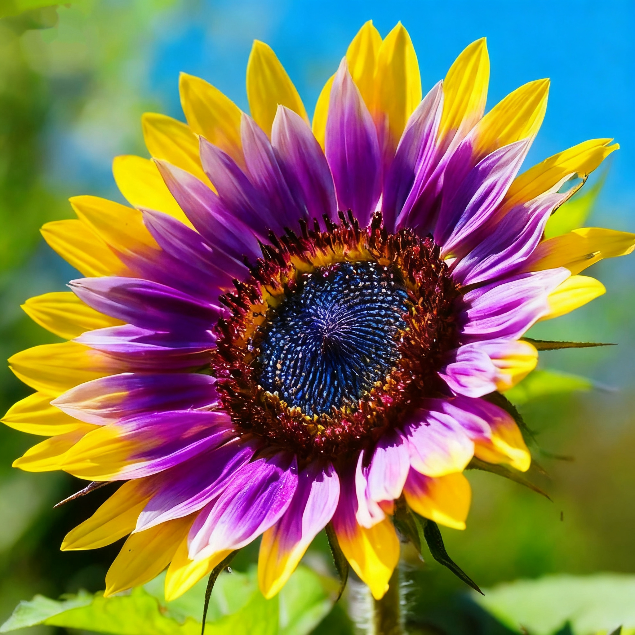 🌌🔥 Midnight Blaze Sunflower Seeds– The Rarest Sunflower You’ll Ever Grow! 🌻