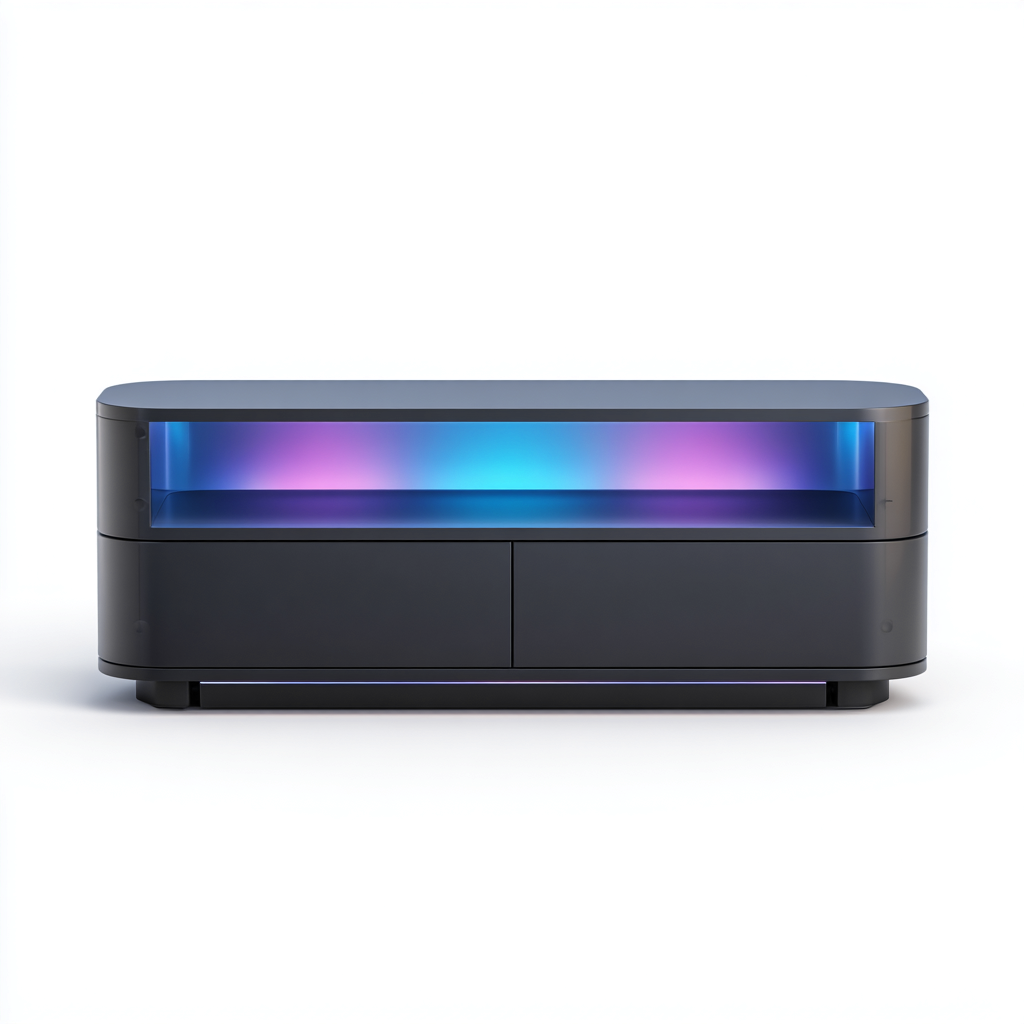 Meuble TV - MDF-verre - 150x38x55 cm - Noir - Style moderne-Nestupbase