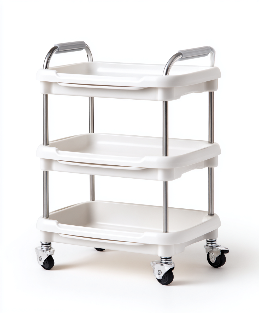 Desserte et chariot - métal-plastique - 62x39x84 cm - blanc - design moderne-Nestupbase