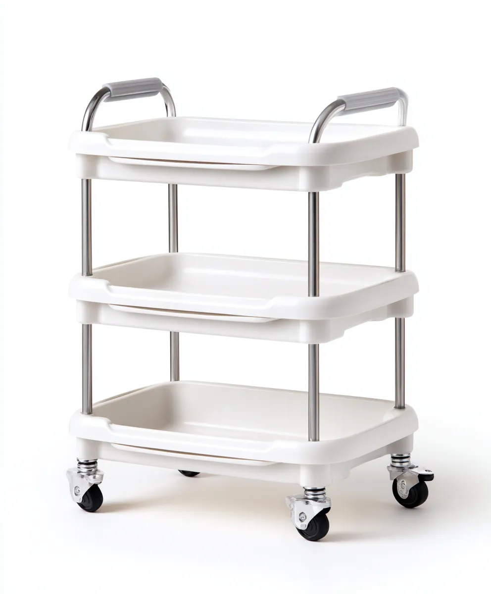 Desserte et chariot - métal-plastique - 62x39x84 cm - blanc - design moderne-Nestupbase