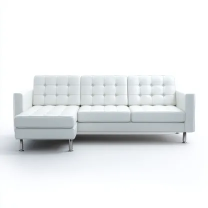 Canapé d'angle-cuir-métal-258x158x84 cm-blanc-design moderne-Nestupbase