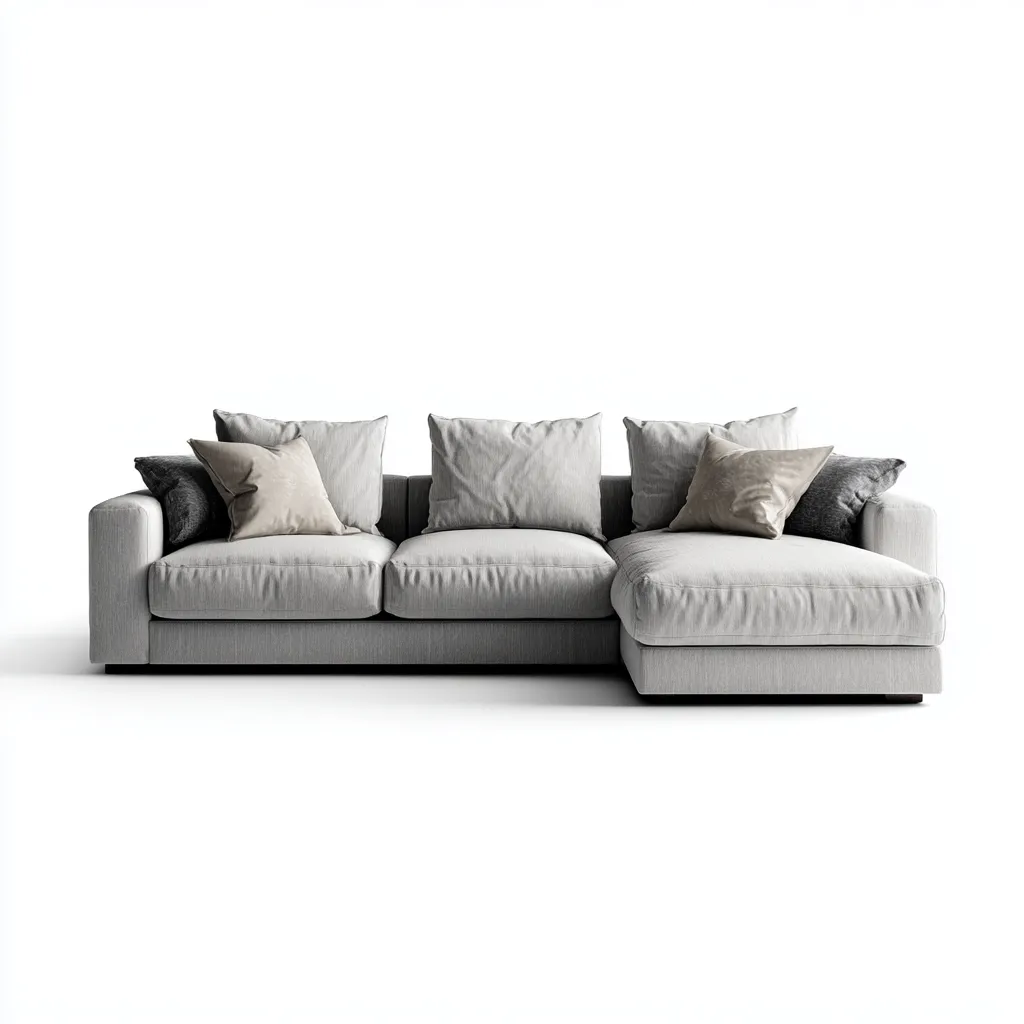 Canapé d'angle-tissu-métal-268x164x86 cm-gris-design moderne-Nestupbase