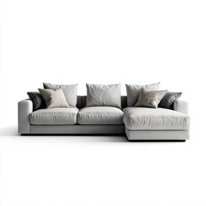 Canapé d'angle-tissu-métal-268x164x86 cm-gris-design moderne-Nestupbase