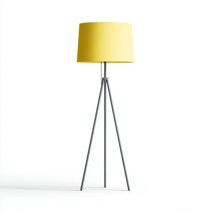 Lampadaire métal-tissu-45x45x150 cm-gris-jaune-moderne-Nestupbase