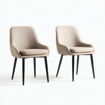 Ensemble de chaises de jardin - tissu-métal - 58x55x81 cm - beige-noir - design moderne-Nestupbase