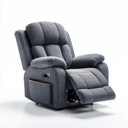Fauteuil relax - tissu-métal - 107x96x104 cm - bleu - fonction inclinable-Nestupbase