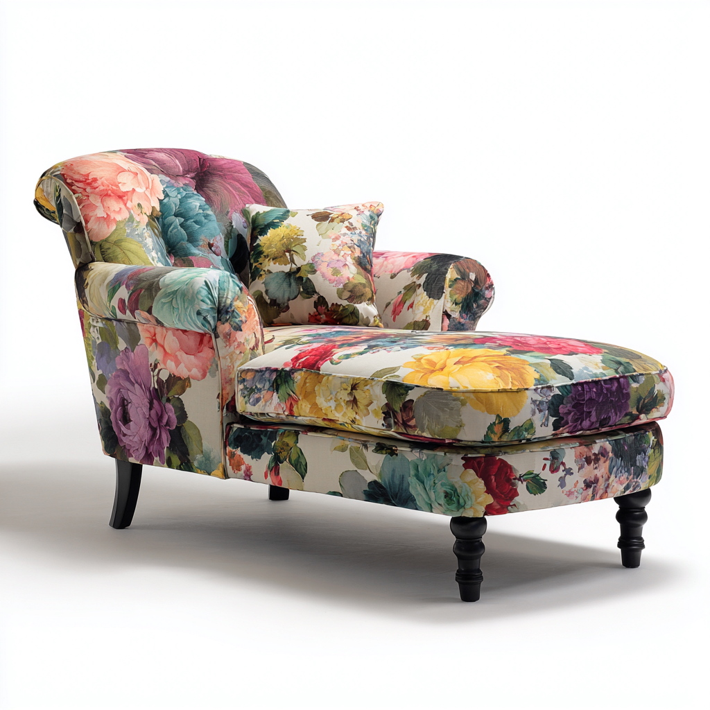 Chaise longue-tissu-168x79x93 cm-multicolore-style classique-Nestupbase