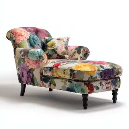 Chaise longue-tissu-168x79x93 cm-multicolore-style classique-Nestupbase