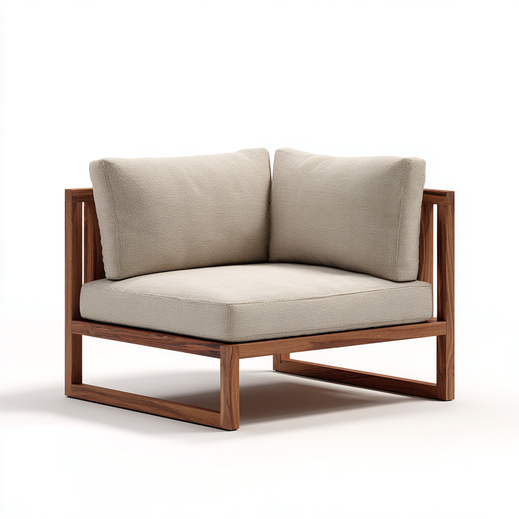 Canapé de jardin - bois-tissu - 92x92x78 cm - beige - design contemporain-Nestupbase