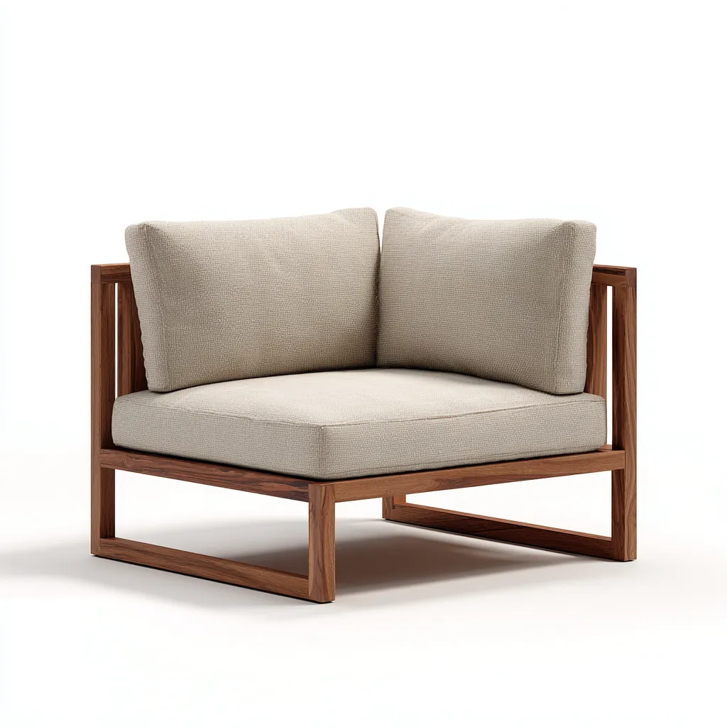 Canapé de jardin - bois-tissu - 92x92x78 cm - beige - design contemporain-Nestupbase