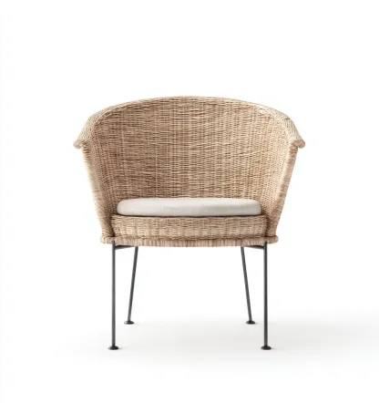Fauteuil de jardin - rotin synthétique-métal - 72x66x78 cm - beige naturel-noir - design moderne-Nestupbase