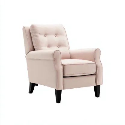 Fauteuil relax - tissu-bois - 100x85x103 cm - rose - style moderne-Nestupbase