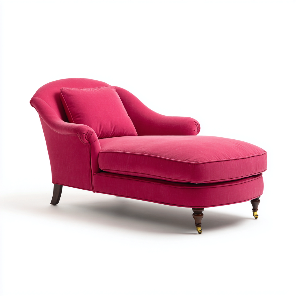 Chaise longue-tissu-168x76x88 cm-fuchsia-style classique-Nestupbase