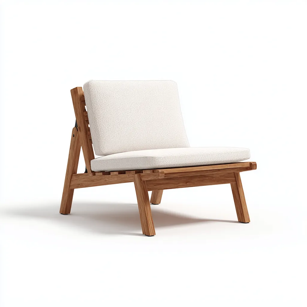 Fauteuil de jardin - bois-tissu - 74x62x77 cm - bois naturel-beige - design moderne-Nestupbase
