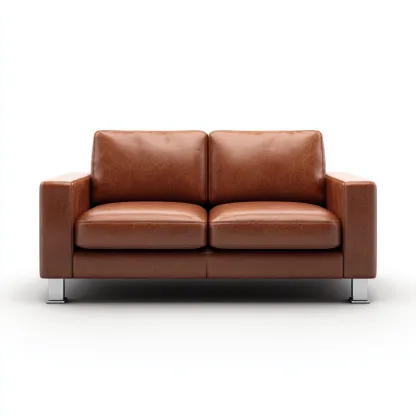 Canapé droit-cuir synthétique-165x85x88 cm-marron-design moderne-Nestupbase