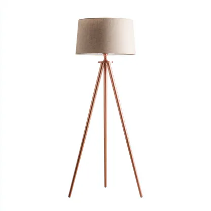Lampadaire - métal-tissu - 44x44x158 cm - cuivre-beige - style contemporain-Nestupbase