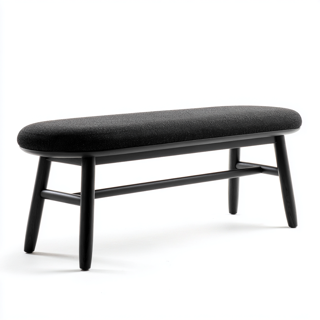 Banc d'entrée-tissu-bois-105x38x45 cm-Noir-Design moderne-Nestupbase