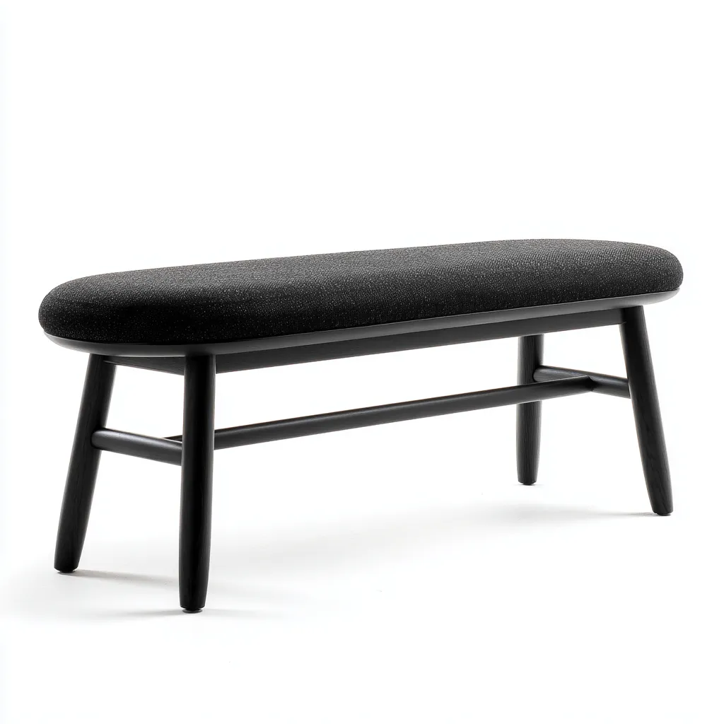 Banc d'entrée-tissu-bois-105x38x45 cm-Noir-Design moderne-Nestupbase