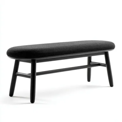 Banc d'entrée-tissu-bois-105x38x45 cm-Noir-Design moderne-Nestupbase