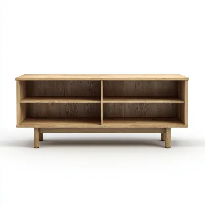 Meuble TV - bois - 140x38x70 cm - Chêne clair - Style scandinave-Nestupbase