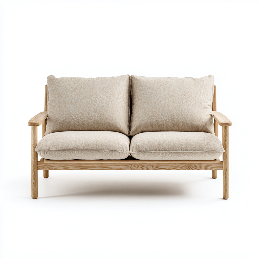 Canapé de jardin - bois-tissu - 162x78x88 cm - beige - design contemporain-Nestupbase