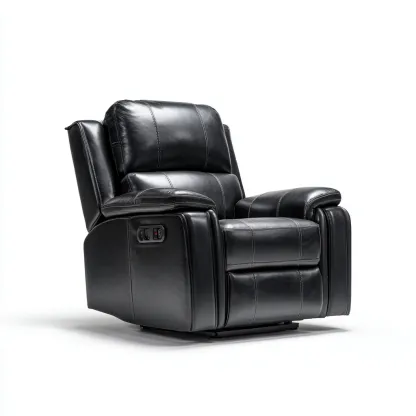 Fauteuil relax - simili cuir-métal - 102x92x104 cm - noir - fonction inclinable-Nestupbase